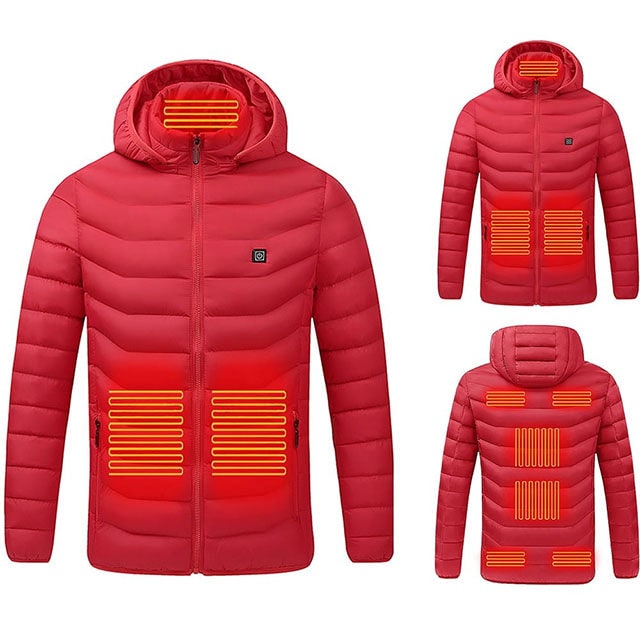 Hollevo™ Verwarmde pufferjas met capuchon en 9 warmtezones