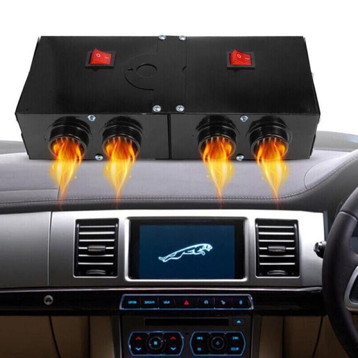 Hollevo™ Krachtige autokachel 500W 12V met vier luchtuitlaten