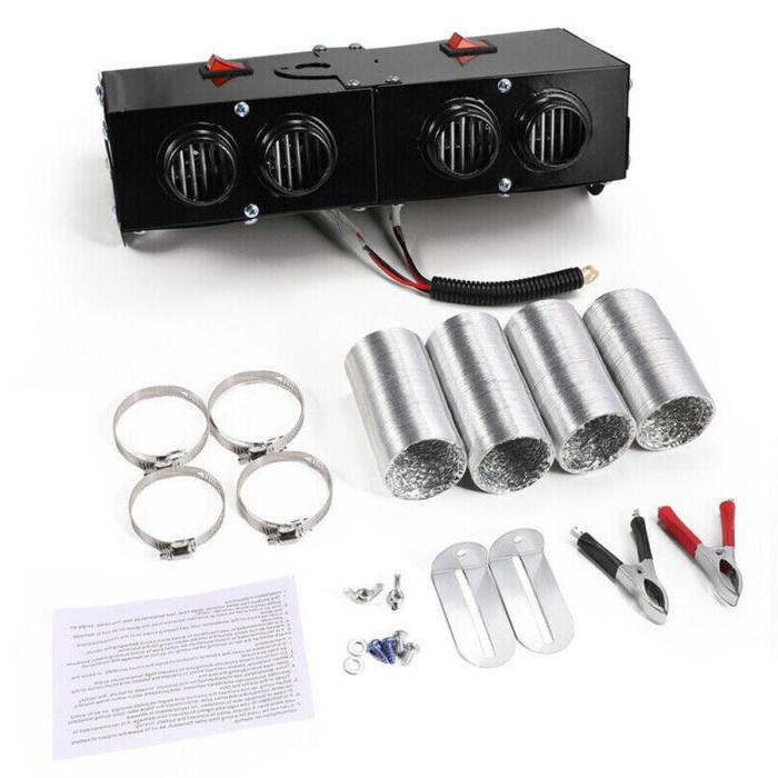 Hollevo™ Krachtige autokachel 500W 12V met vier luchtuitlaten
