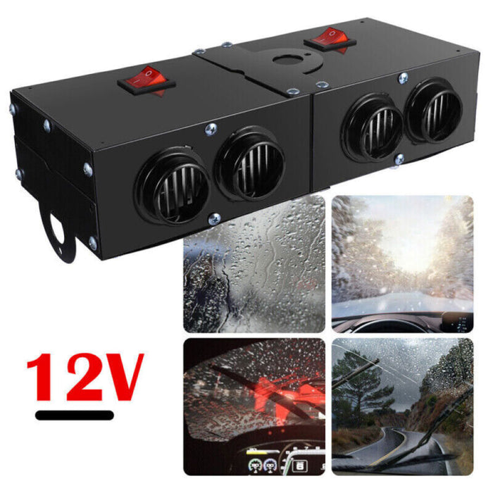 Hollevo™ Krachtige autokachel 500W 12V met vier luchtuitlaten