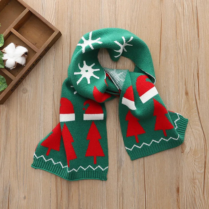Schattig kerst gebreid sjaal voor kinderen winter