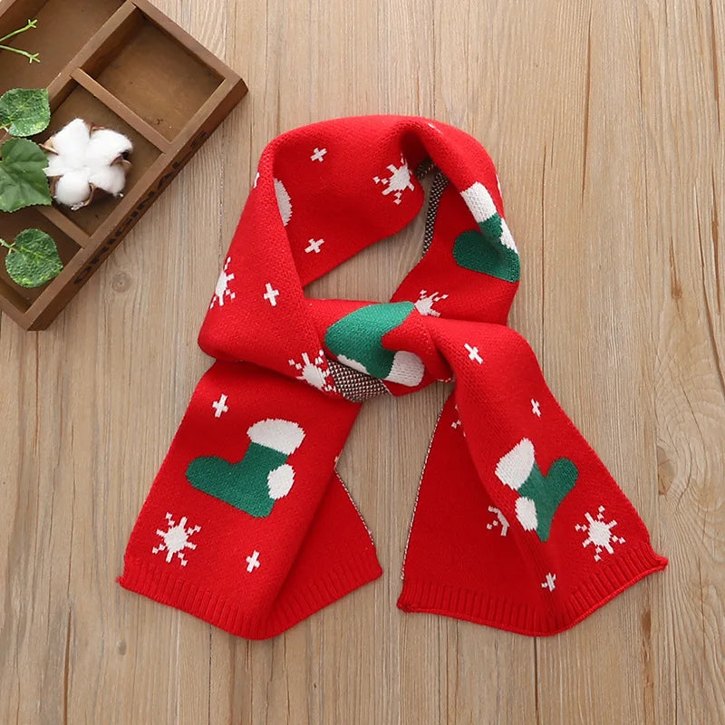 Schattig kerst gebreid sjaal voor kinderen winter