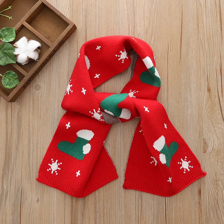 Schattig kerst gebreid sjaal voor kinderen winter