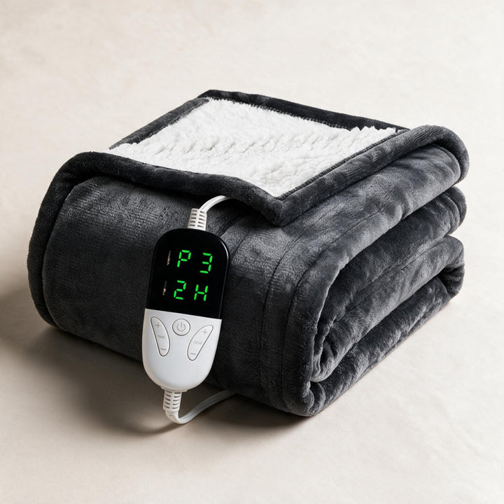 Hollevo™ Sherpa warmtedeken met 6 warmtestanden en timer