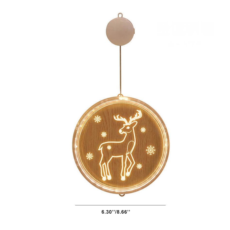 Kerst LED acryl decoratie ronde lamp met zuignap