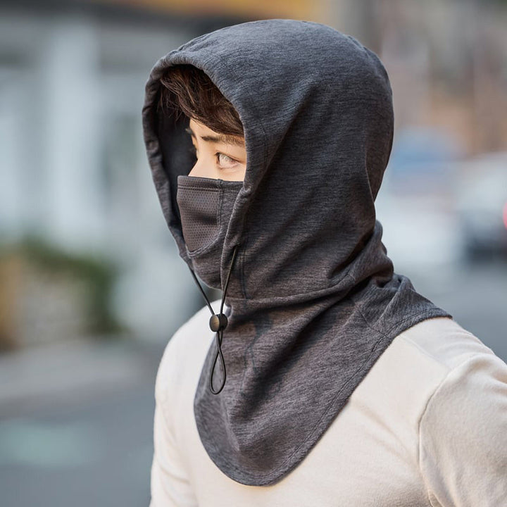 Fietsmuts met gezichtsmasker en ingebouwde nekwarmer