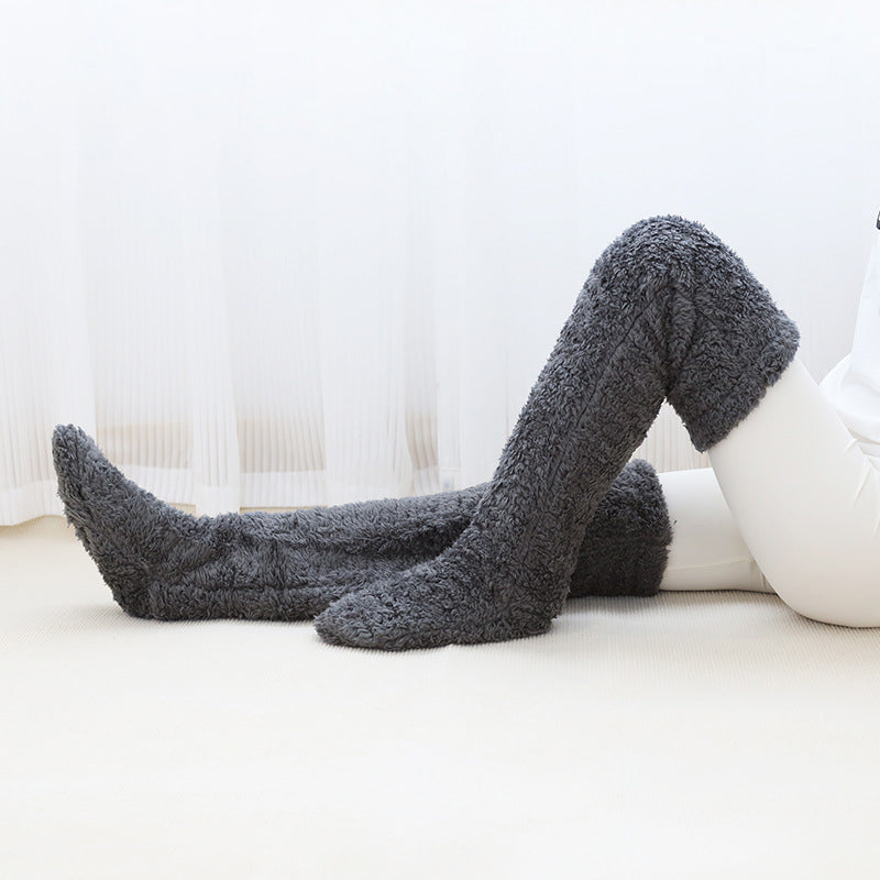 Pluizige beenwarmers voor knieën en dijen, zonder voet