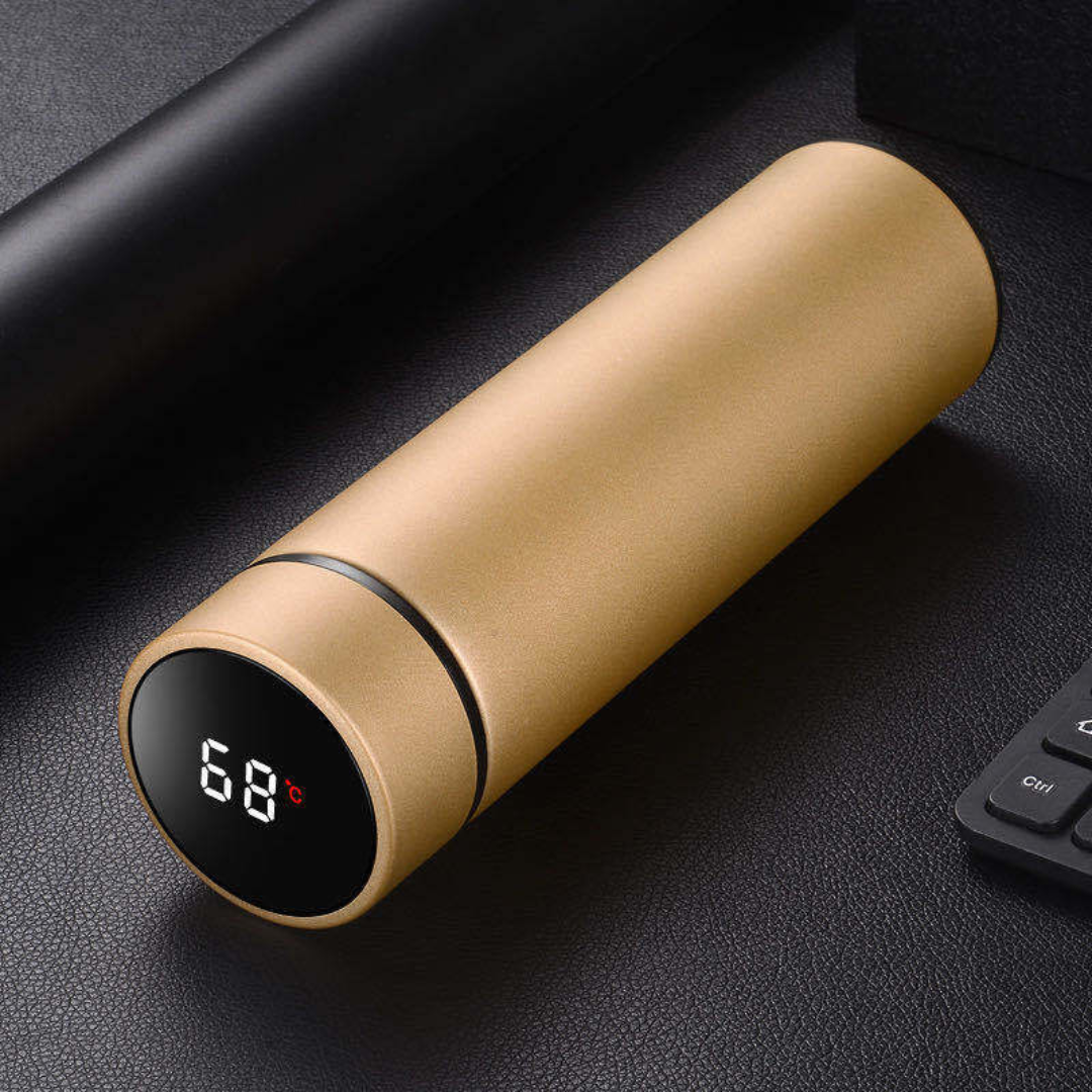 Slimme thermosfles met digitaal temperatuurdisplay
