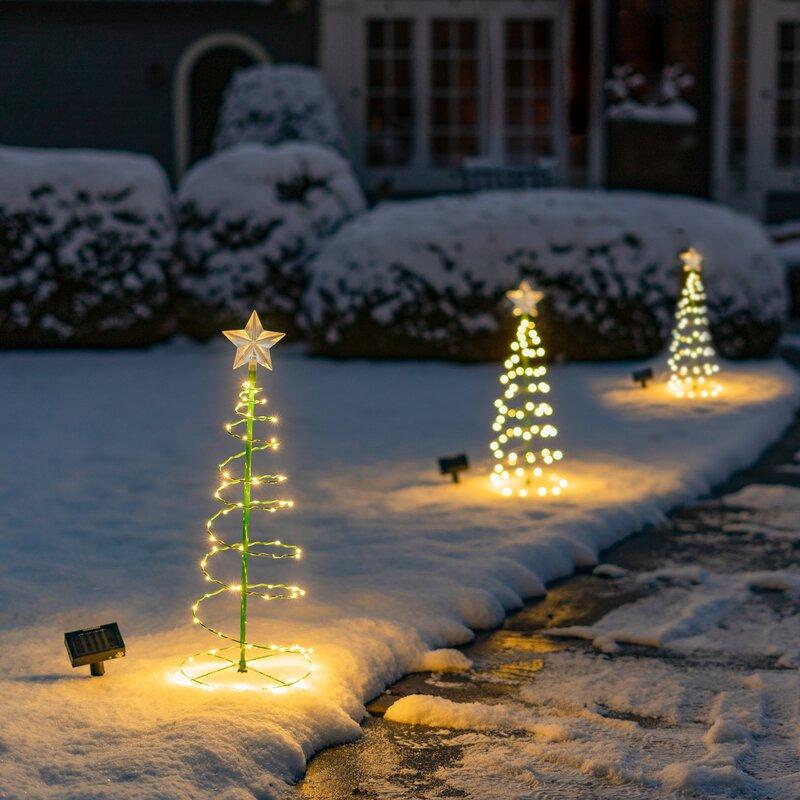Op zonne-energie metaal kerstboomdecoratie