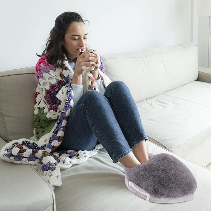 Hollevo™ Pluche voetenwarmer op USB met warmte rondom