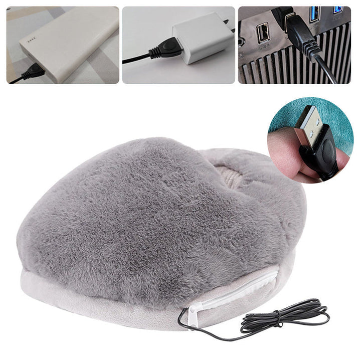 Hollevo™ Pluche voetenwarmer op USB met warmte rondom