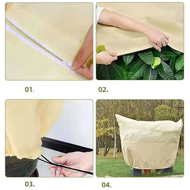 Vorstbeschermhoes voor planten met trekkoord