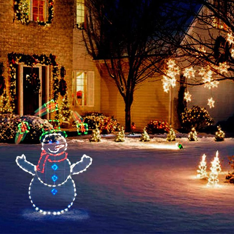 Bewegend LED snowball fight licht | buiten sneeuwpop &amp; pinguïn kerstdecoratie