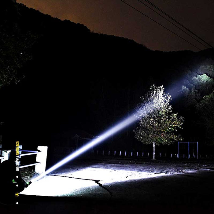 Hollevo™ Oplaadbare LED-zaklamp met zoom, waterdicht aluminium