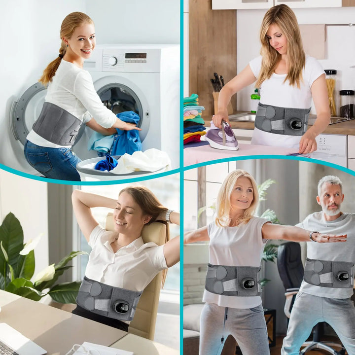 Hollevo™ Draadloze warmtegordel voor je rug met vibratie en rood licht