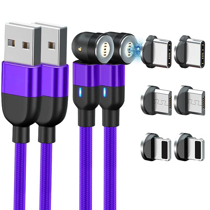 Magnetische 3-in-1 oplaadkabel voor iPhone, Android en USB-C