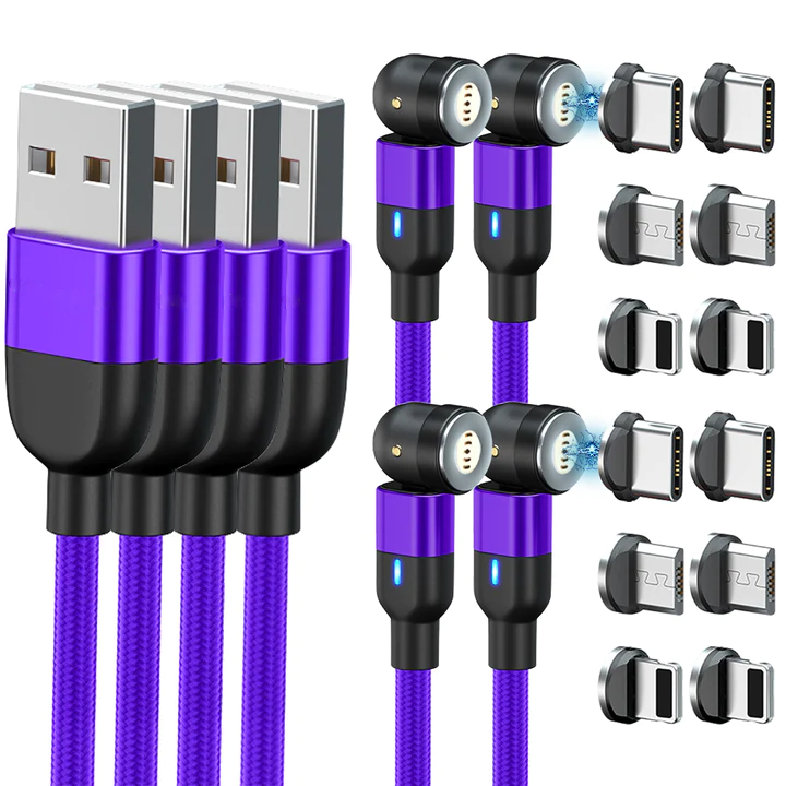 Magnetische 3-in-1 oplaadkabel voor iPhone, Android en USB-C