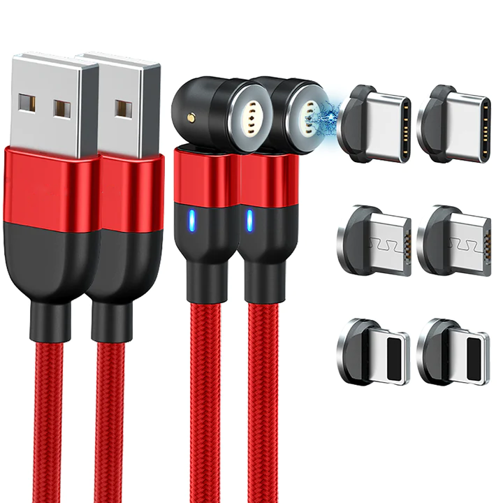 Magnetische 3-in-1 oplaadkabel voor iPhone, Android en USB-C