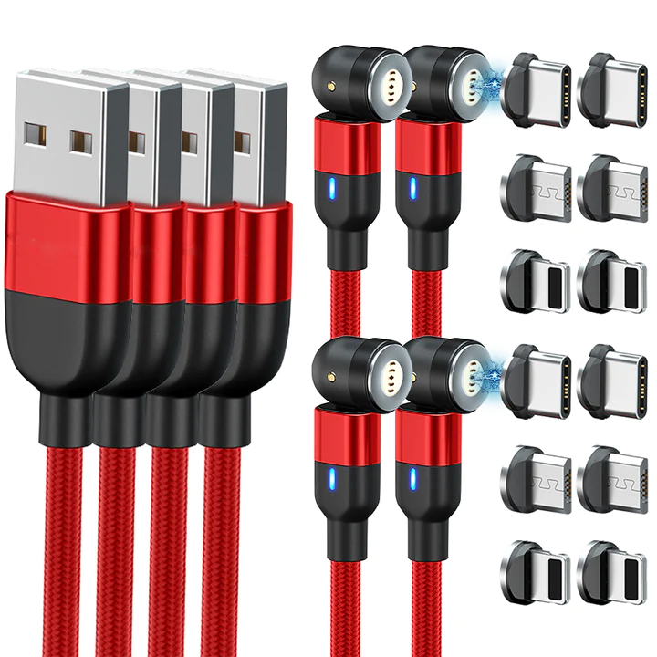 Magnetische 3-in-1 oplaadkabel voor iPhone, Android en USB-C