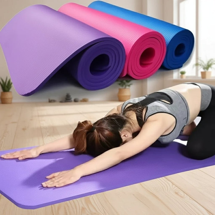 Hollevo™ Dikke antislip yogamat met draagband voor thuis en de sportschool