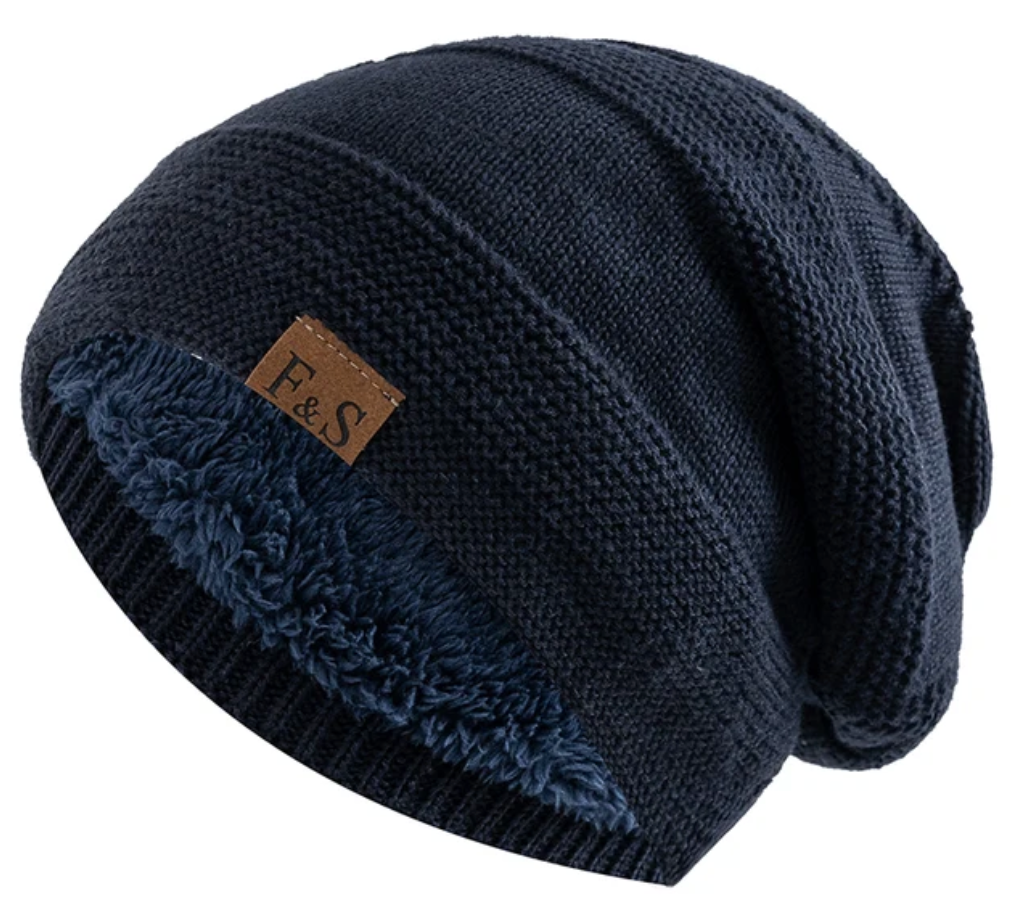 Luna warm winter muts – zacht gebreid met fleecevoering