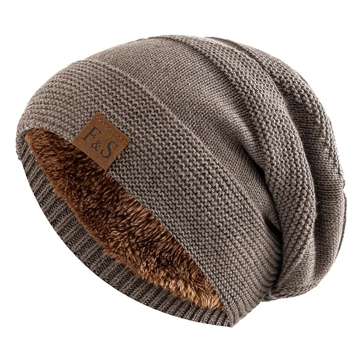 Luna warm winter muts – zacht gebreid met fleecevoering