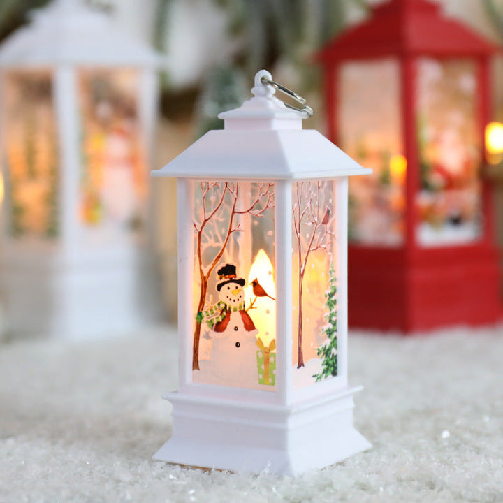 Kerstlantaarn met dwarrelende glitters en kleurwisselende led