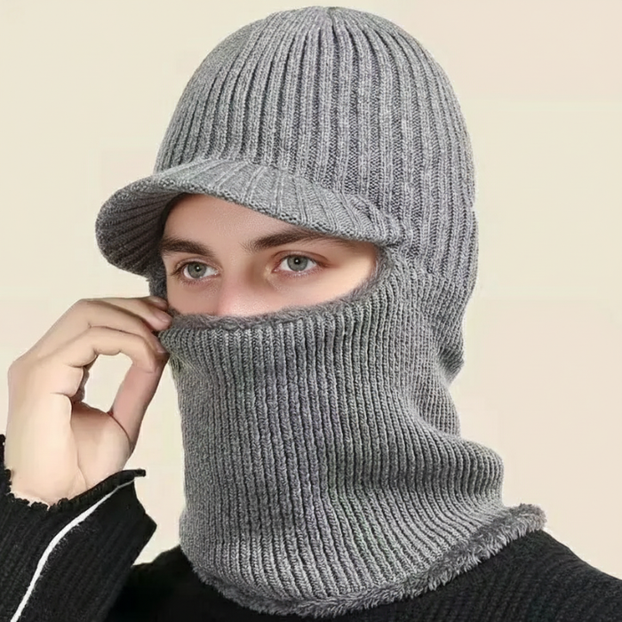 Hollevo™ Gebreide bivakmuts met klep en zachte teddyvoering