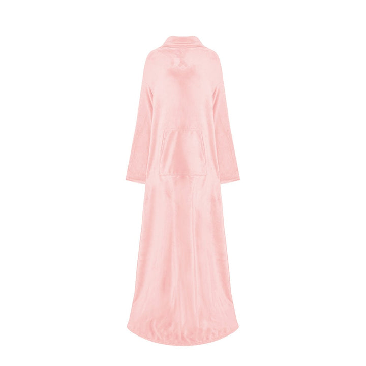 Dames deken met mouwen draagbaar fleece badjas met voorzijde zak en lang oversized pasvorm