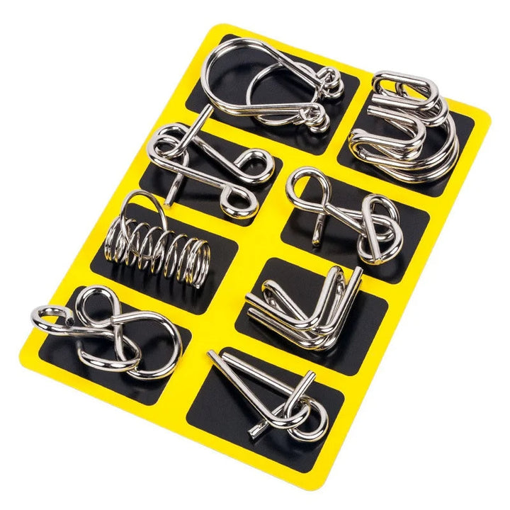 Hollevo™ Set van 8 metalen breinbrekers – puzzelplezier voor jong en oud